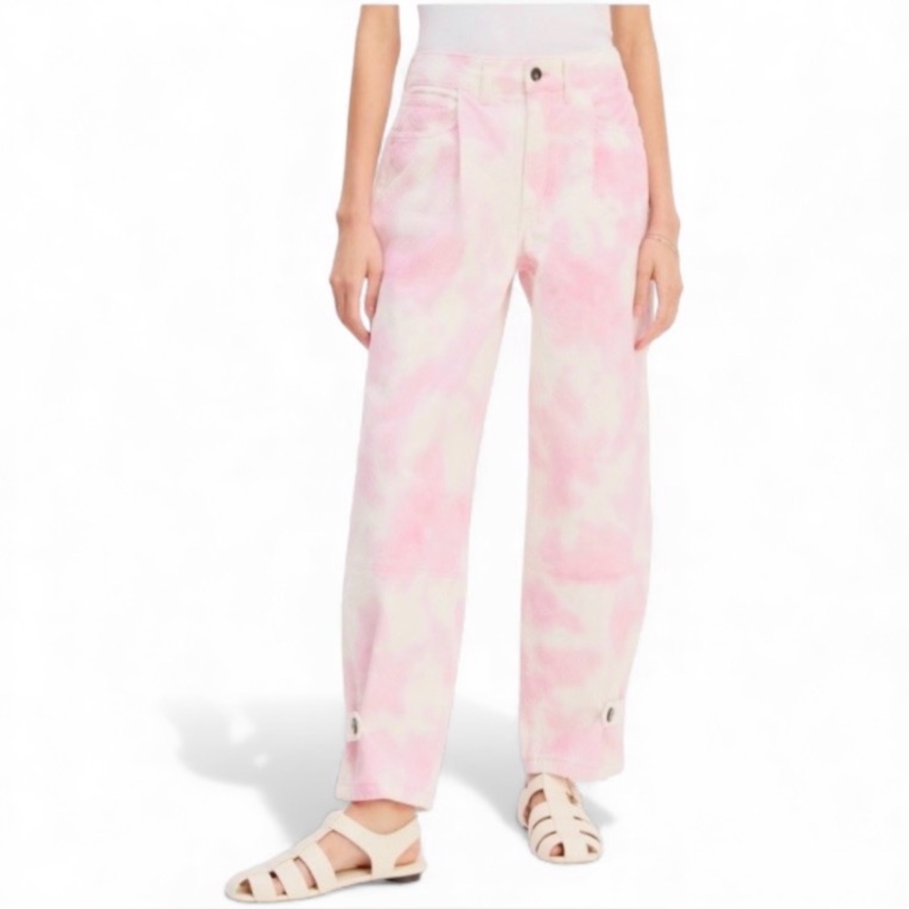 NWT EVERLANE c MARQUES’ ALMEIDA PINK TIE-DYE CUFFED TROUSERS